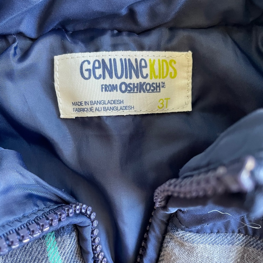 GUC OshKosh Blue Plaid Vest sz3T - Picture 3 of 3